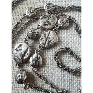 Coldwater creek Antique Gold Tone Stationed Disc No clasp 31” (62”) Necklace